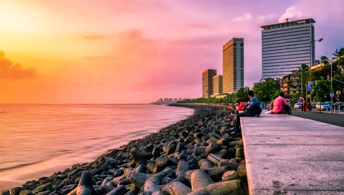 Marine Drive during a colorful sunset